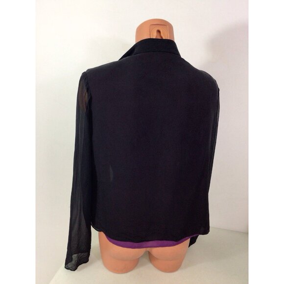 Laura Ashley Silk Blouse Floral Embroidered Womens 10 - Picture 3 of 10